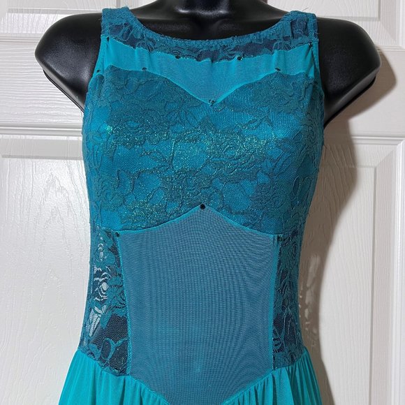 Curtain Call Costumes - Dance Costume ~ Teal Colored ~ Lyrical - Picture 5 of 10